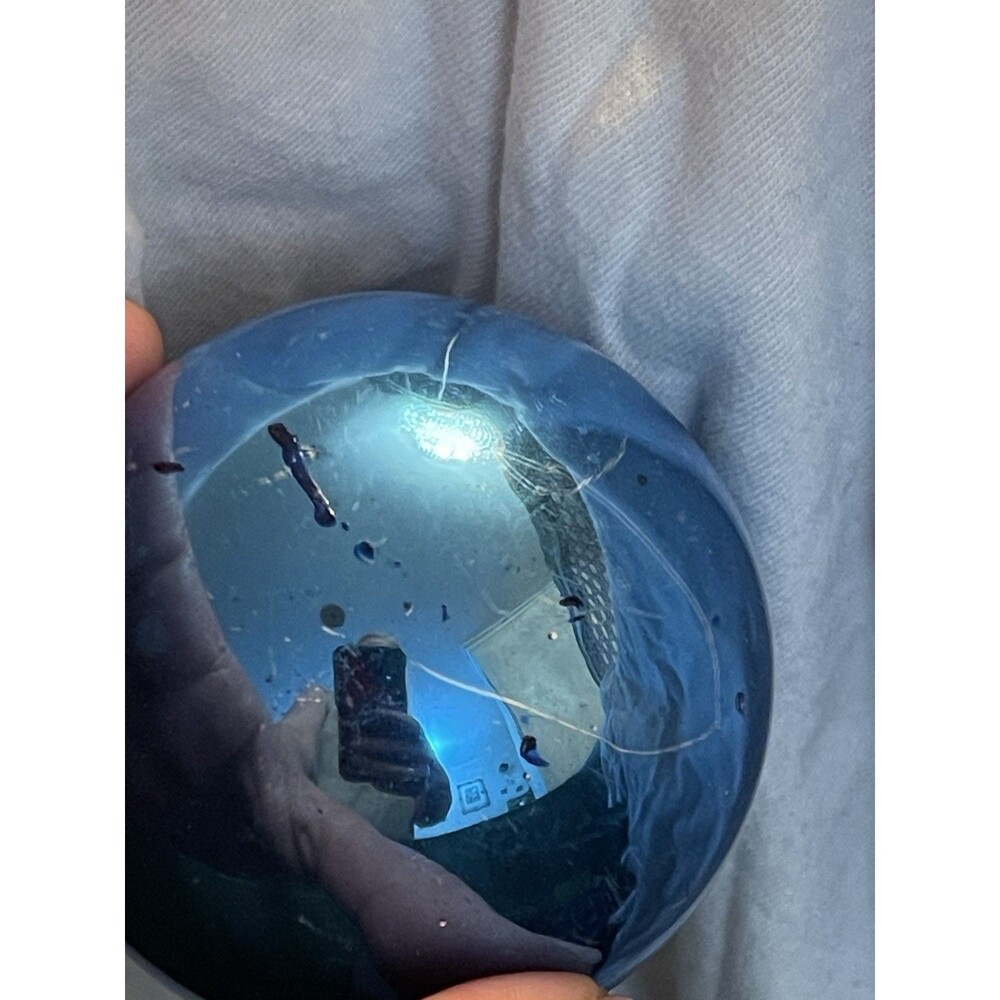 VTG Mid-Century Mercury Glass Christmas Ornaments Blue 2.5" Lot of 6 USA Made - Picture 8 of 11